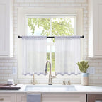 MIULEE 2 Panels Kitchen Tiers Half Window Sheer Curtains Rod Pocket Translucent by MIULEE
