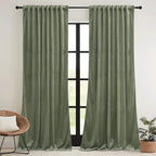 RYB HOME Sage Green Velvet Curtains 100 inches - Image 2