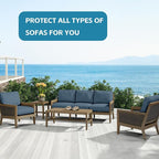 14Pcs Outdoor Cushion Covers, Patio Cushion Covers, Stretch Elastic Slipcovers - Image 4