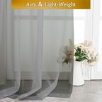 Aiyufeng Basic Rod Pocket Sheer Voile Window Curtain Panels White 1 Pair 2 - Image 8