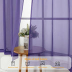 Gwine Short Kitchen Sheer Curtains 24 Inch Length - Image 8
