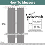 Yakamok Aqua Curtains 96 Inch Length Blackout Room Darkening Drapes Thermal - Image 7