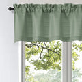 OWENIE Bob Valance Curtains 18 Inch Length 1 Piece, Faux Linen Slub Solid Green by OWENIE