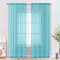 OVZME Sheer Curtains 84 Inches Long 2 Panels Set, Light Filtering Transparent by OVZME