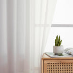 Aiyufeng Modern Sheer Window Curtains, Rod Pocket Long Curtains Translucent - Image 7