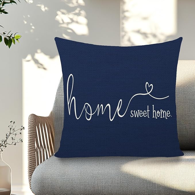 MFGNEH Home Sweet Home Quotes Farmhouse Pillow Covers 18x18 Inch, Farmhouse - Image 5