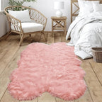 Goolela Pink Faux Sheepskin Fur Rug 4x6 Fluffy Fuzzy Furry Area Rug - Image 2