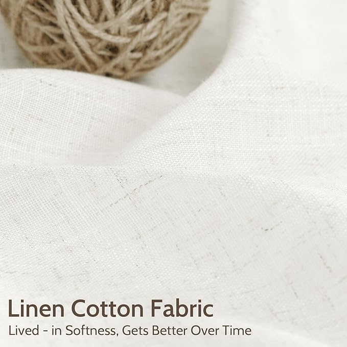 Nanspring Neutral Linen Curtains 96 Inches Long - Image 4