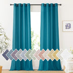 NICETOWN Semi Sheer Curtains Flax Linen Texture, Grommet Retro Linen Weave - Image 2