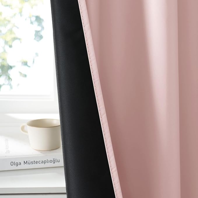 RYB HOME 100% Blackout Basement Curtains 24 inches Long, Heat & UV Blocking - Image 4