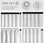 Topfinel 95 inch Living Room Curtains 2 Panels 100% Blackout Linen Texture - Image 3