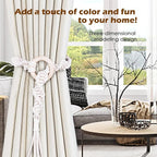 SRG Handmade Boho Curtain Tiebacks Hand Knitting Cotton Curtain Holdbacks - Image 2