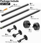 YaFex Heavy Duty Curtain Rods 32-150 Inch, 1 Inch Adjustable Black Curtain Rod - Image 7