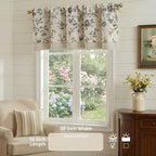 jinchan Amlie Floral Linen Valance Curtain Farmhouse Kitchen Valance - Image 4