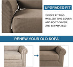 H.VERSAILTEX 2 Piece Couch Cover Stretch Stylish Chair Cover Furniture - Image 6