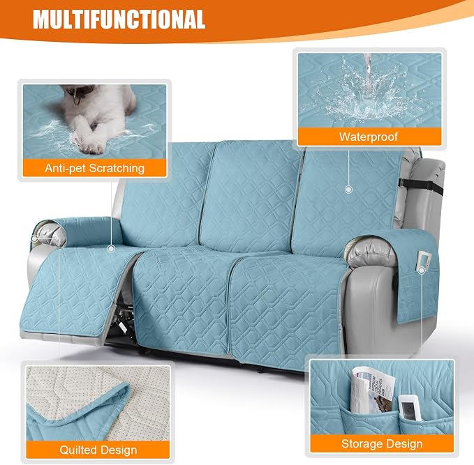 VANSOFY Waterproof Recliner Couch Covers, Sofa Covers 1-Piece Washable - Image 4