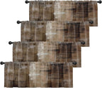Emvency 4 Pack Valances Window Treatments, Abstract Dark Brown Art Painting by Emvency