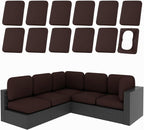 hyha 12Pcs Patio Cushion Covers, Stretch Outdoor Couch Cushion Covers by hyha