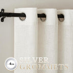NICETOWN Linen Blend Living Room Curtains 84 inches Long, Grommet Flax Linen - Image 2