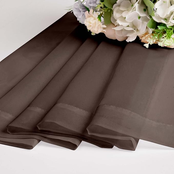 OWENIE Sheer Curtains, Chocolate Sheer Curtains 78 inch Length 2 Panels Set - Image 9