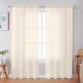 Simplebrand Cream Sheer Curtains 72 Inches Long 2 Panels by Simplebrand