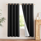 NICETOWN Vintage Open Linen Weave Flax Thermal Curtains, 100% Blackout Curtains by NICETOWN