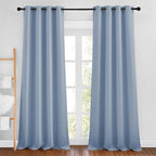 NICETOWN Vintage Blue Blackout Curtains 102 inches Long, Grommet Thermal by NICETOWN