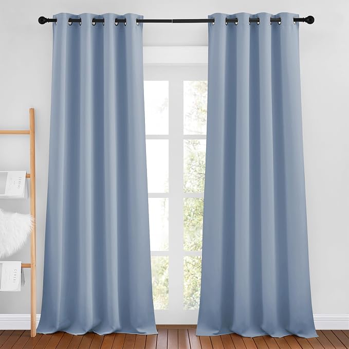NICETOWN Bedroom Blackout Curtains 90 inches Long 2 Panels Set by NICETOWN