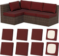 8Pcs Stretch Patio Cushion Covers, Outdoor Couch & Sofa Replacement Slipcovers by VORSHAPE