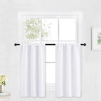 RYB HOME Cafe Curtains 30 inch Length, Short Light UV Heat Blocking Energy by RYBHOME