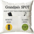 ONFAON Grandpa Gifts, Grandpa's Spot Throw Pillow Covers 18x18 Inch by ONFAON