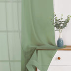 Chyhomenyc Sage Green Sheer Curtains 108 Inches Long - Image 3