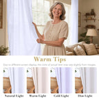 H.VERSAILTEX Living Room Linen Semi Sheer Curtains Nickel Grommet Curtains - Image 3