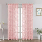 Chyhomenyc Blush Pink Sheer Curtains 72 Inches Long 2 Panels Set, Light by Chyhomenyc
