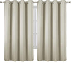 LEMOMO Light Beige Blackout Curtains 66 x 63 Inch Length/Set of 2 Curtain - Image 2