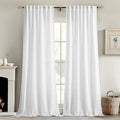 MIULEE White Linen Curtains 72 Inch Long 2 Panels by MIULEE
