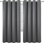 LEMOMO Grey Blackout Curtains/52 x 72 Inch/Set of 2 Panels Thermal Insulated - Image 2