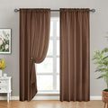 HOMEIDEAS Non-See-Through Brown Privacy Sheer Curtains, 52 X 96 Inches Long 2 by HOMEIDEAS
