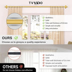 TVWOO Gold Wrap Around Curtain Rods 2 Pack:Small Blackout Adjustable Window - Image 6