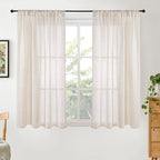BGment Linen Oatmeal Curtains 45 Inch Length by BGment