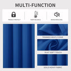 Joydeco Royal Blue Custom Solid Single Blackout Curtain - Image 4