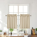 RYB HOME Cafe Curtains 24 inches Length, Short Kitchen Valances and Curtain Set by RYBHOME