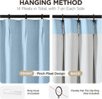 Joydeco Pinch Pleated Linen Curtains Darkening Drapes - Image 3