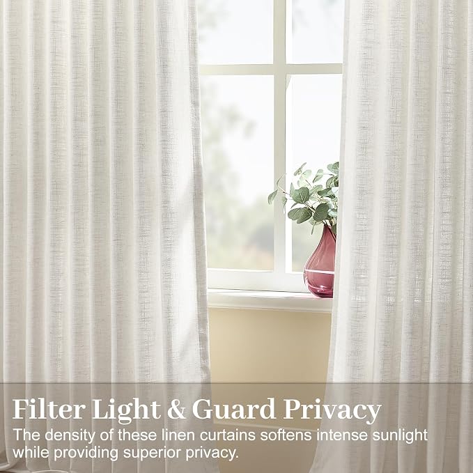 Extra Wide Pinch Pleated Linen Curtains - Image 2