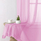 Lecloud Light Pink Sheer Curtains 78 Inches Long 2 Panels Set, Soft Voile Light - Image 4