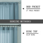 Tollpiz Short Sheer Curtain Linen Textured Bedroom Curtains Sheer Light - Image 5