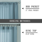 Tollpiz Short Sheer Curtain Living Room Linen Textured Curtains Sheer Light - Image 5