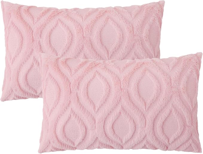 decorUhome Summer Throw Pillow Covers 12x20 Inch Set of 2, Soft Plush Faux Wool - Image 9