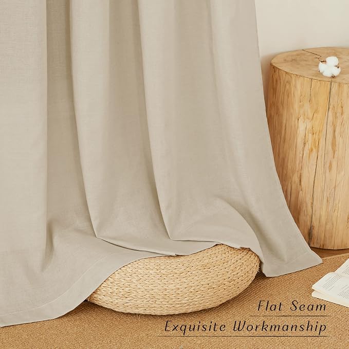 NICETOWN Linen Angora Curtains 120 inches Long - Image 6