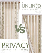 jinchan Belrose Lined Linen Blend Curtains Floral Curtains - Image 6